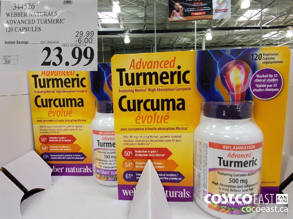 344520 WEBBER NATURALS ADVANCED TURMERIC 120 CAPSULES ($6.00 INSTANT SAVINGS EXPIRES ON 2021-09-26) $23.99