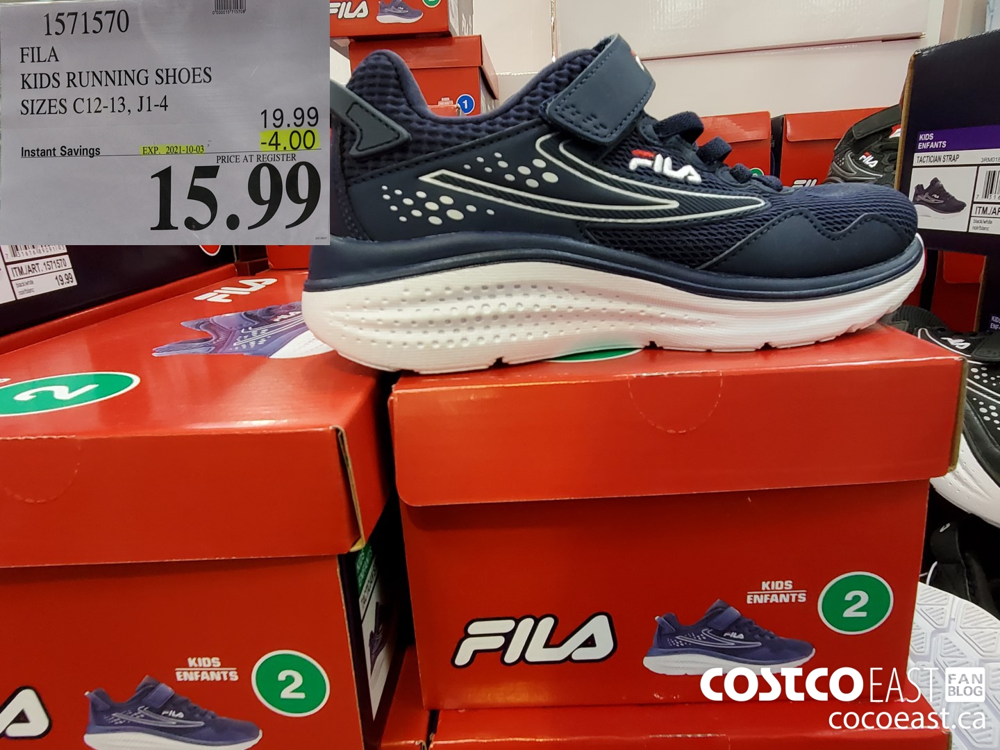 1571570 KIDS RUNNING SHOES SIZES C12 13 J1 4 4 00 INSTANT SAVINGS EXPIRES ON 2021 10 03 15 99 Costco East Fan Blog