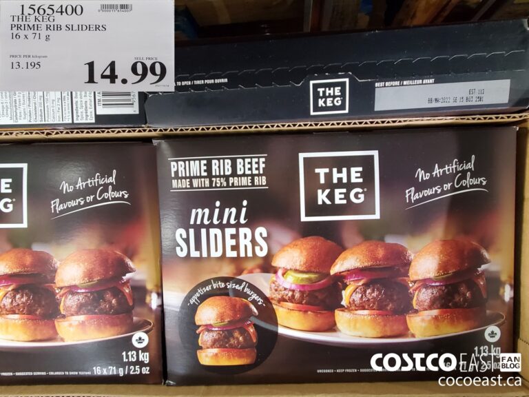 1565400 THE KEG PRIME RIB SLIDERS 16 X 71 G 14 99 Costco East Fan Blog