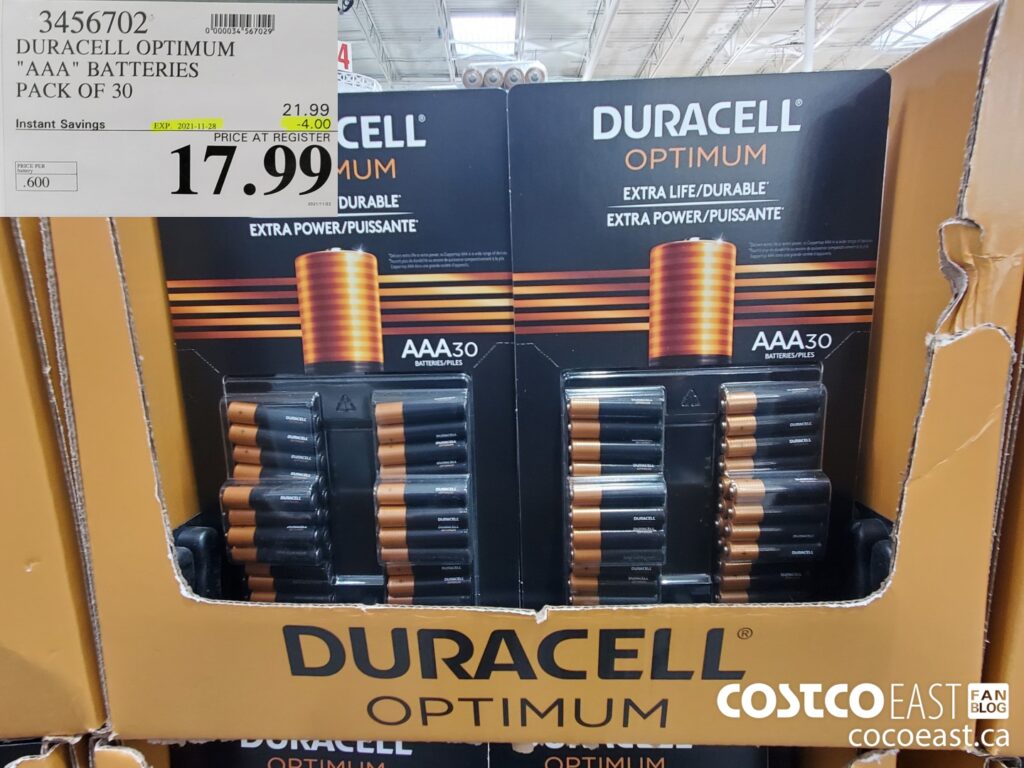 3456702 DURACELL OPTIMUM AAA BATTERIES PACK OF 30 4 00 INSTANT SAVINGS EXPIRES ON 2021 11 28 17