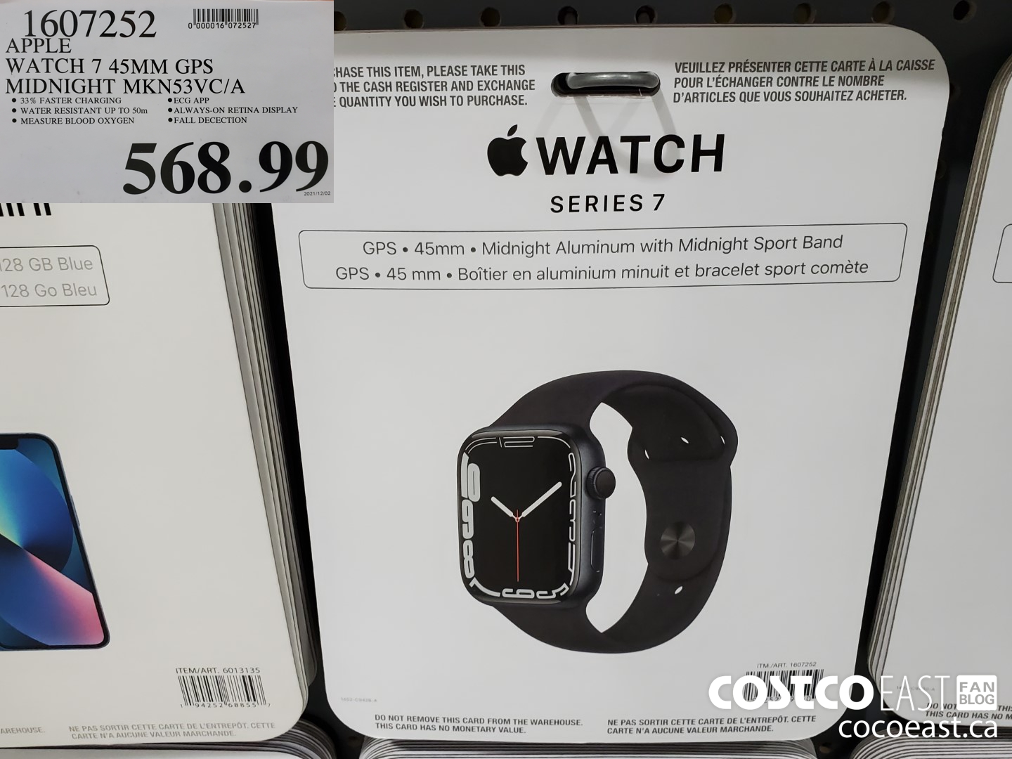 1607252 APPLE WATCH 7 45MM GPS MIDNIGHT MKNS3VC A 568 99 - Costco