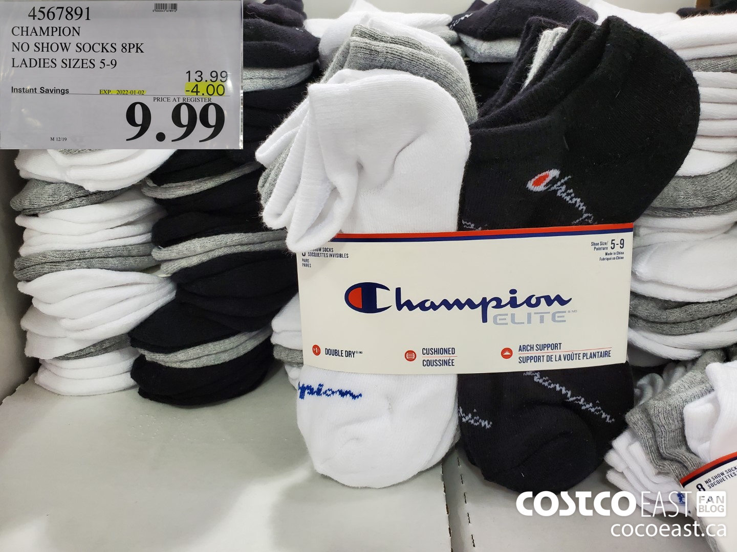 4567891 CHAMPION NO SHOW SOCKS 8PK LADIES SIZES 5 9 4 00 INSTANT SAVINGS EXPIRES ON 2022 01 02 9 99 Costco East Fan Blog