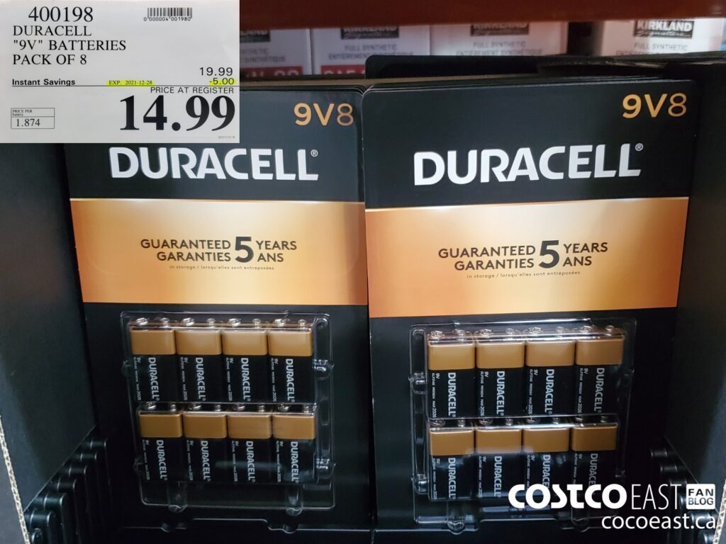 400198 DURACELL 9V BATTERIES PACK OF 8 5 00 INSTANT SAVINGS EXPIRES ON