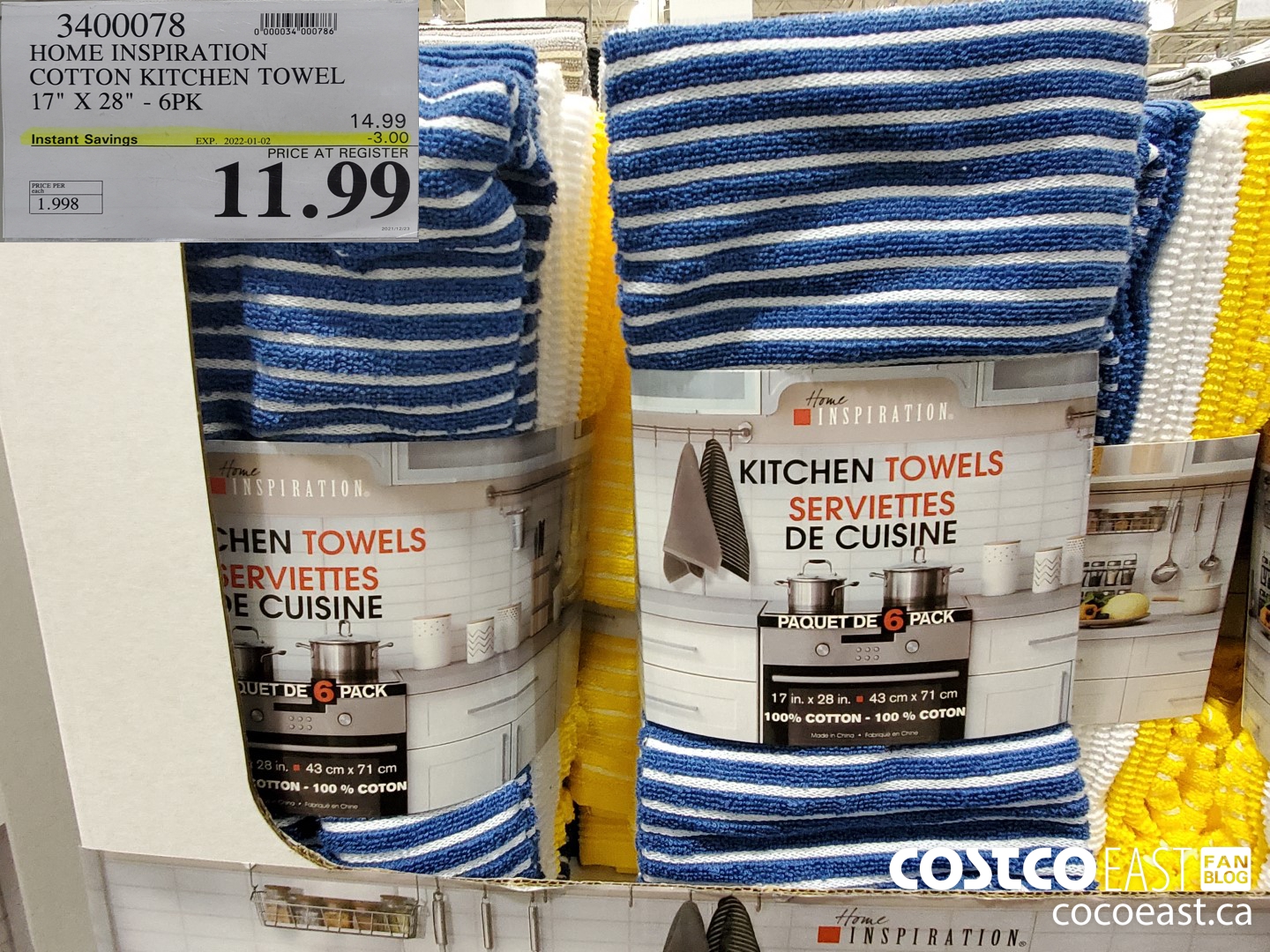 3400088 KITCHENAID COTTON KITCHEN TOWELS 17 X 28 6PK 3 00 INSTANT SAVINGS  EXPIRES ON 2022 02 06 14 99 - Costco East Fan Blog