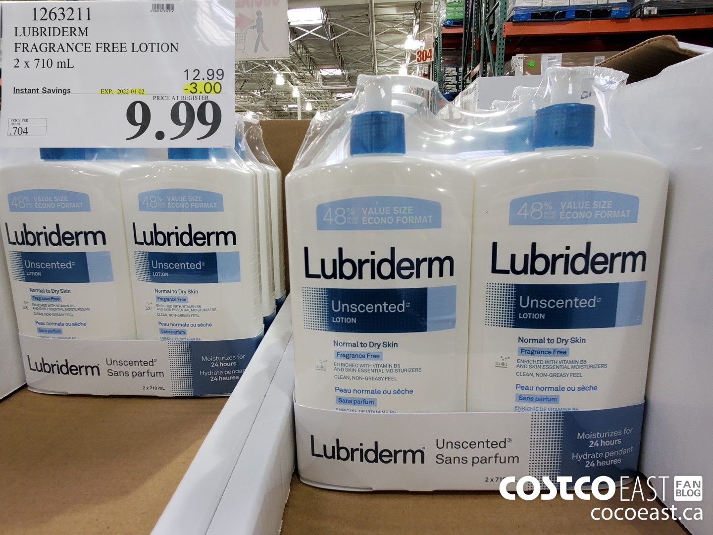 1263211 LUBRIDERM FRAGRANCE FREE LOTION 2 X 710 ML 3 00 INSTANT SAVINGS EXPIRES ON 2021 01 02 9