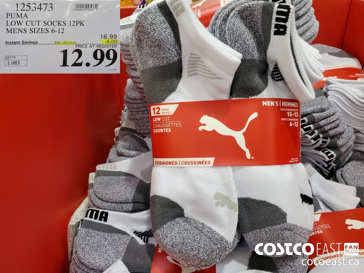 Costco Deals on X: 🧦So many #sock #deals right now! So many to choose  from! @puma women's and men's no show socks on sale $3 off now only $8.99  for 8 pairs!