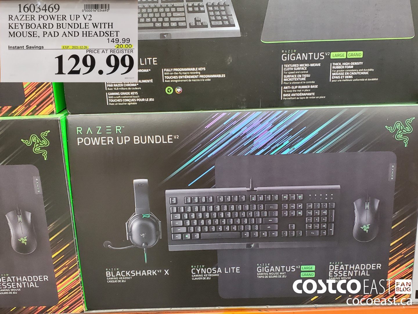 1603469 RAZER POWER UP V2 KEYBOARD BUNDLE WITH MOUSE PAD AND