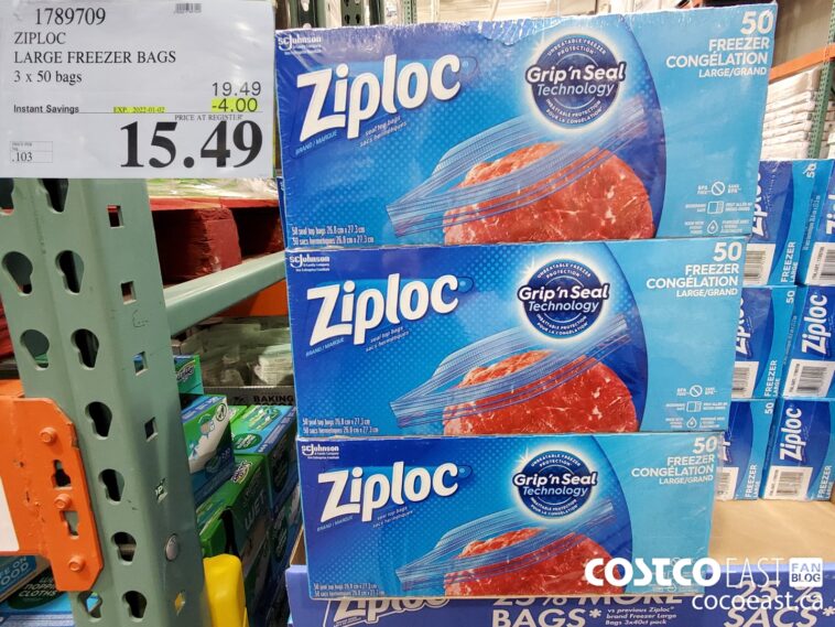 1789709 ZIPLOC LARGE FREEZER BAGS 3 X 50 Bags 4 00 INSTANT SAVINGS 1789709 ziploc large freezer bags 3 x 50 bags 4 00 instant savings