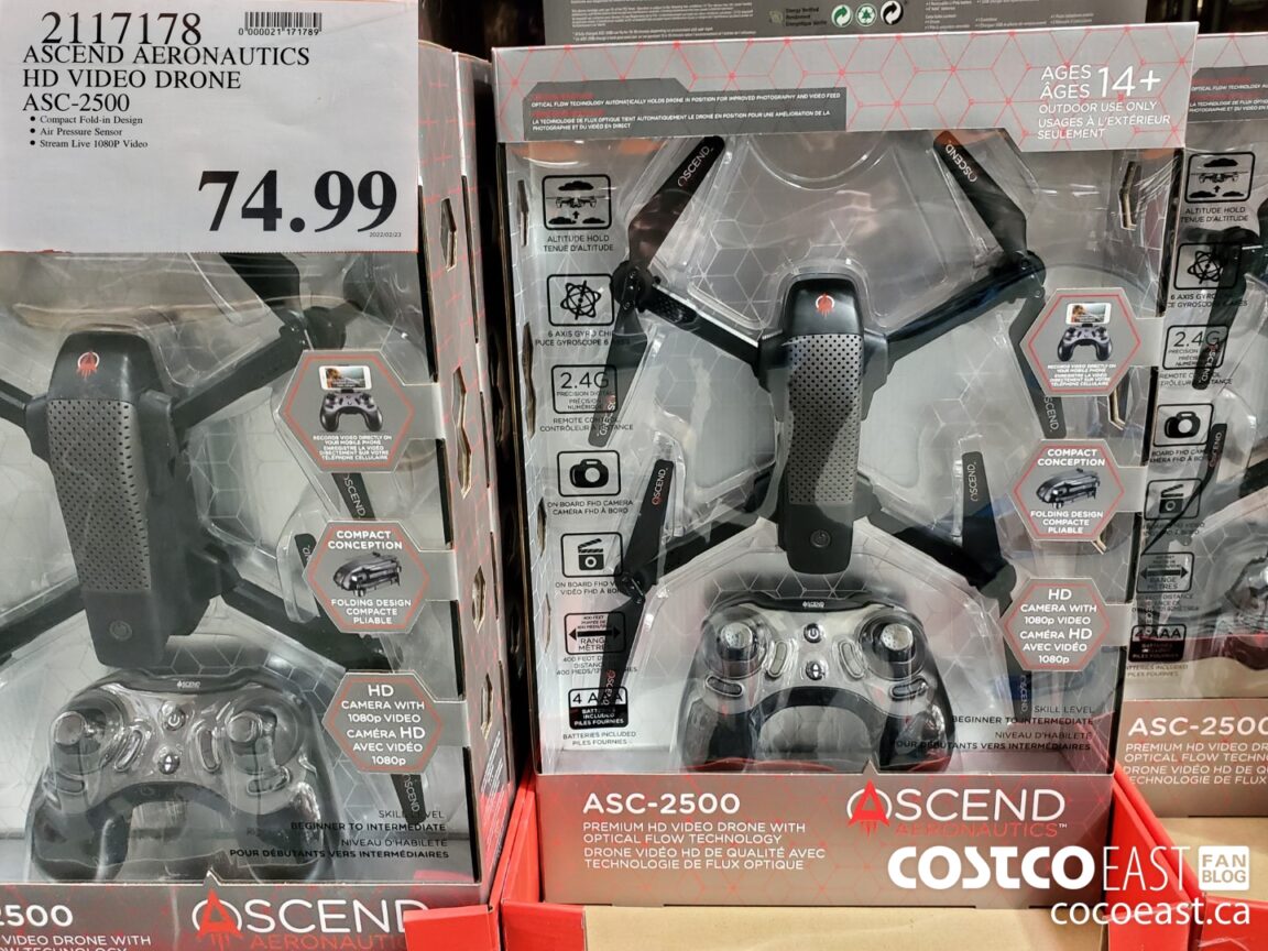 2117178 ASCEND AERONAUTICS HD VIDEO DRONE ASC 2500 74 99 Costco East