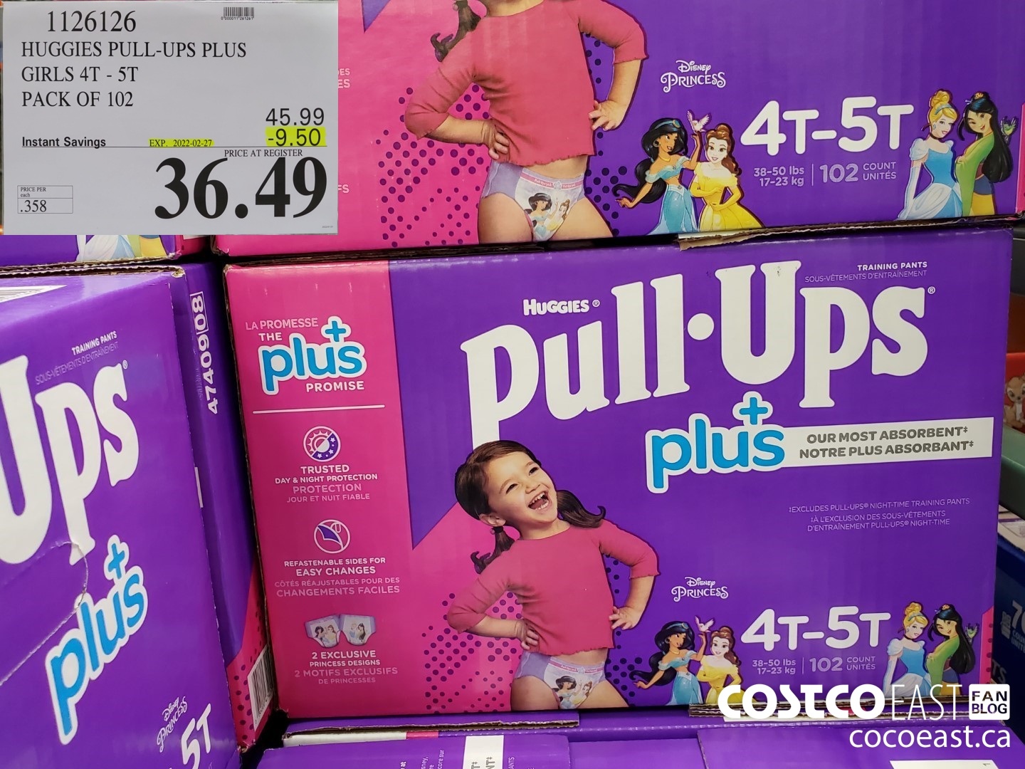 1126126 HUGGIES PULL UPS PLUS BOYS OR GIRLS 4T 5T PACK OF 102 9 50 INSTANT  SAVINGS EXPIRES ON 2022 02 27 36 49 - Costco East Fan Blog