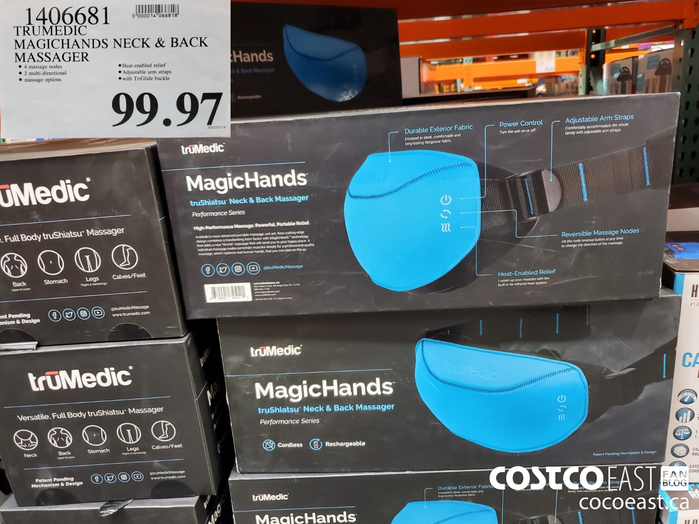 1406681 TRUMEDIC MAGICHANDS NECK BACK MASSAGER 99 97 Costco East