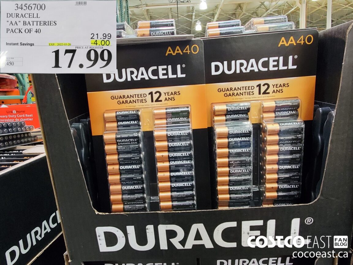 3456700 DURACELL AA BATTERIES PACK OF 40 4 00 INSTANT SAVINGS EXPIRES