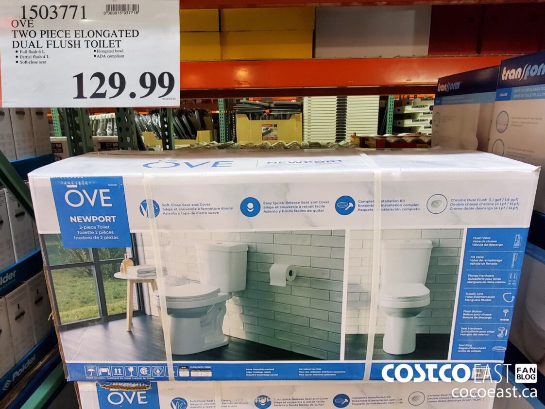 1503771 OVE TWO PIECE ELONGATED DUAL FLUSH TOILET 129 99 Costco East Fan Blog