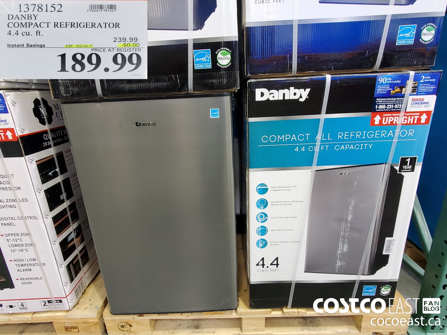 1378152 DANBY COMPACT REFRIGERATOR 4 4 CU FT 50 00 INSTANT SAVINGS