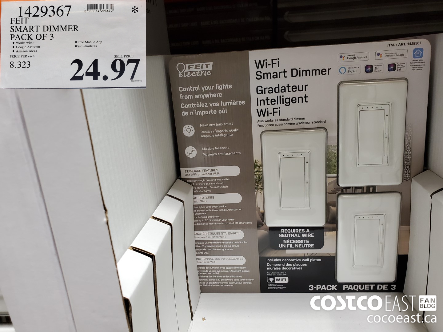 Costco] Feit 3-pack WiFi Dimmer Switch $32.99 instore - RedFlagDeals.com  Forums