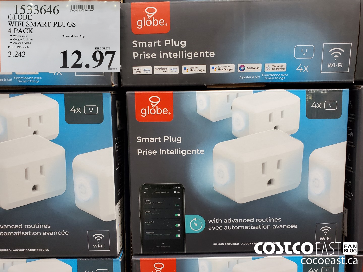 1533646 GLOBE WIFI SMART PLUGS 4 PACK 12 97 - Costco East Fan Blog