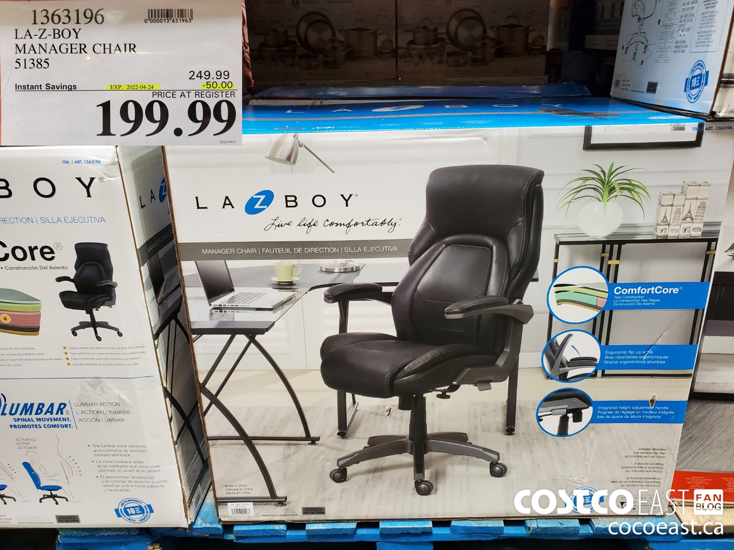 Costco Weekend Sales April 22nd 24th 2022 Ontario Quebec   LAZBOY MANAGER CHAIR 51385 20220422 53075 