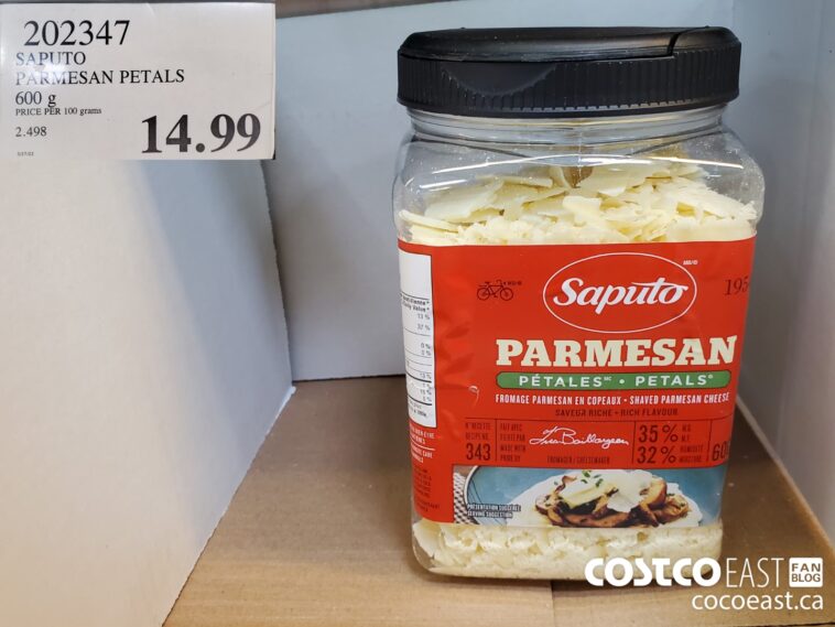 202347 SAPUTO PARMESAN PETALS 600 G 14 99 Costco East Fan Blog