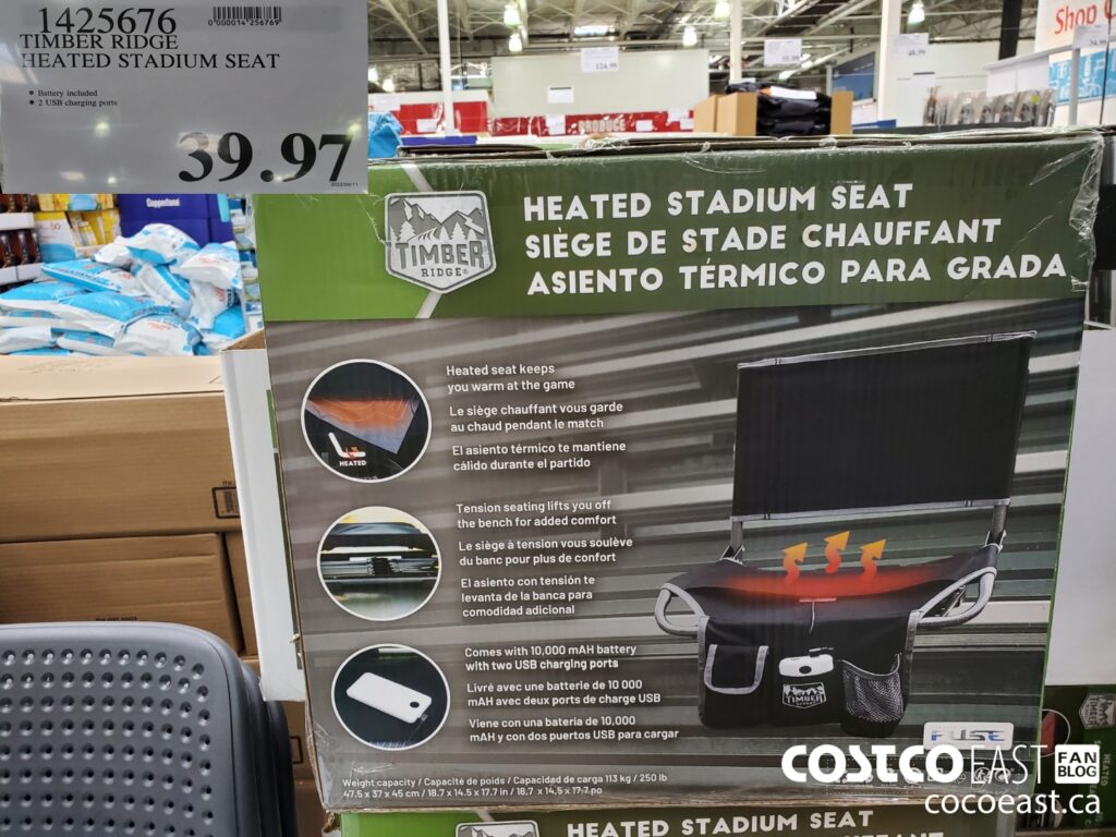 1425676 TIMBER RIDGE HEATED STADIUM SEAT 39 97 Costco East Fan Blog