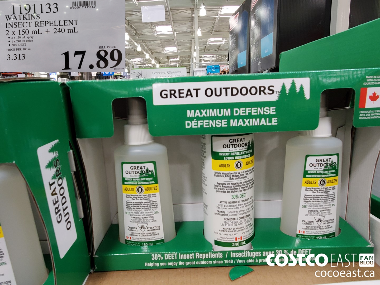 1191133 WATKINS INSECT REPELLENT 2 x 150 mL 240 mL 17 89 Costco East Fan Blog