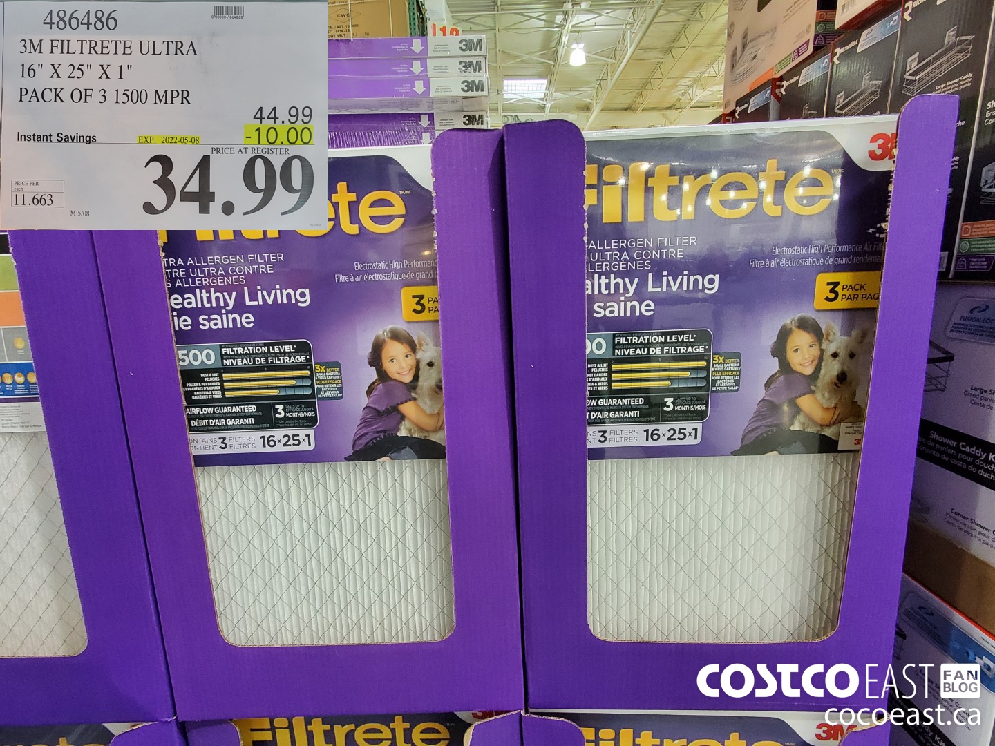 486486 3M FILTRETE ULTRA 16 X 25 X 1 PACK OF 3 1500 MPR 10 00