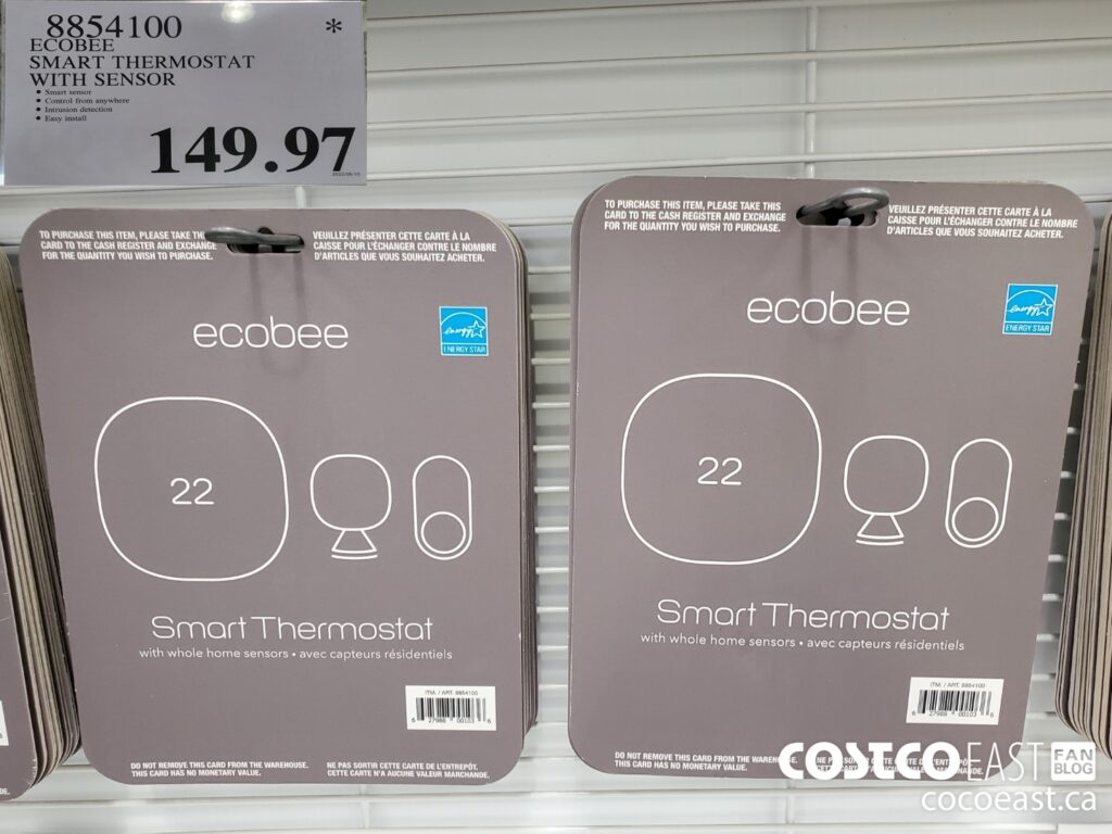 8854100 ECOBEE SMART THERMOSTAT WITH SENSOR 149 97 Costco East Fan Blog