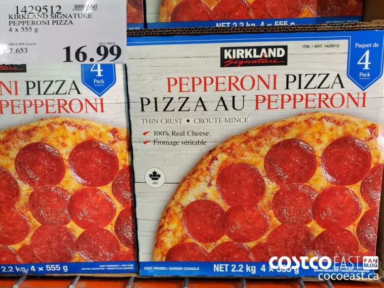 1429512 KIRKLAND SIGNATURE PEPPERONI PIZZA 4x 555 g 16 99 - Costco East ...