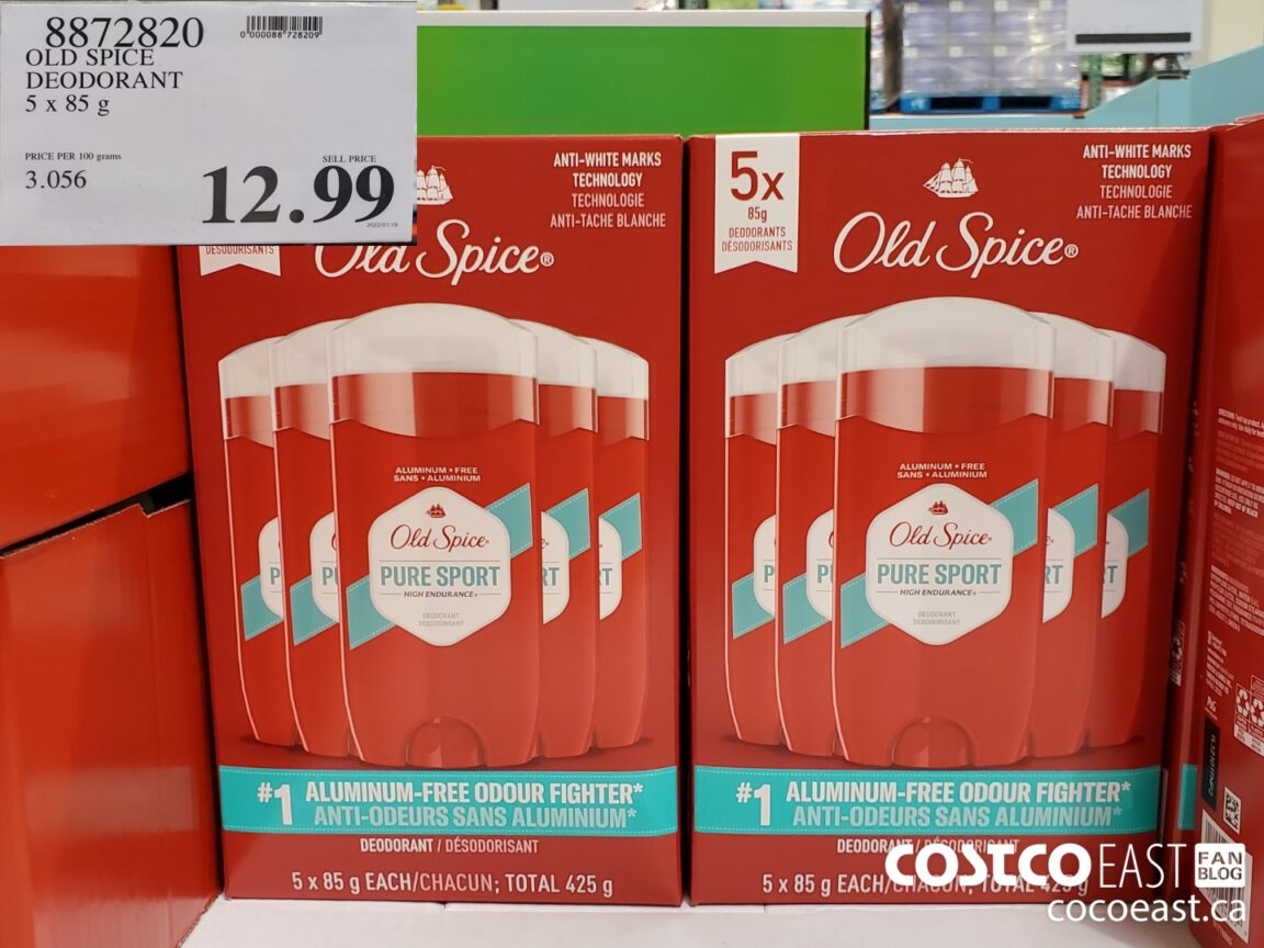 8872820 OLD SPICE DEODORANT 5 X 85G 12 99 Costco East Fan Blog