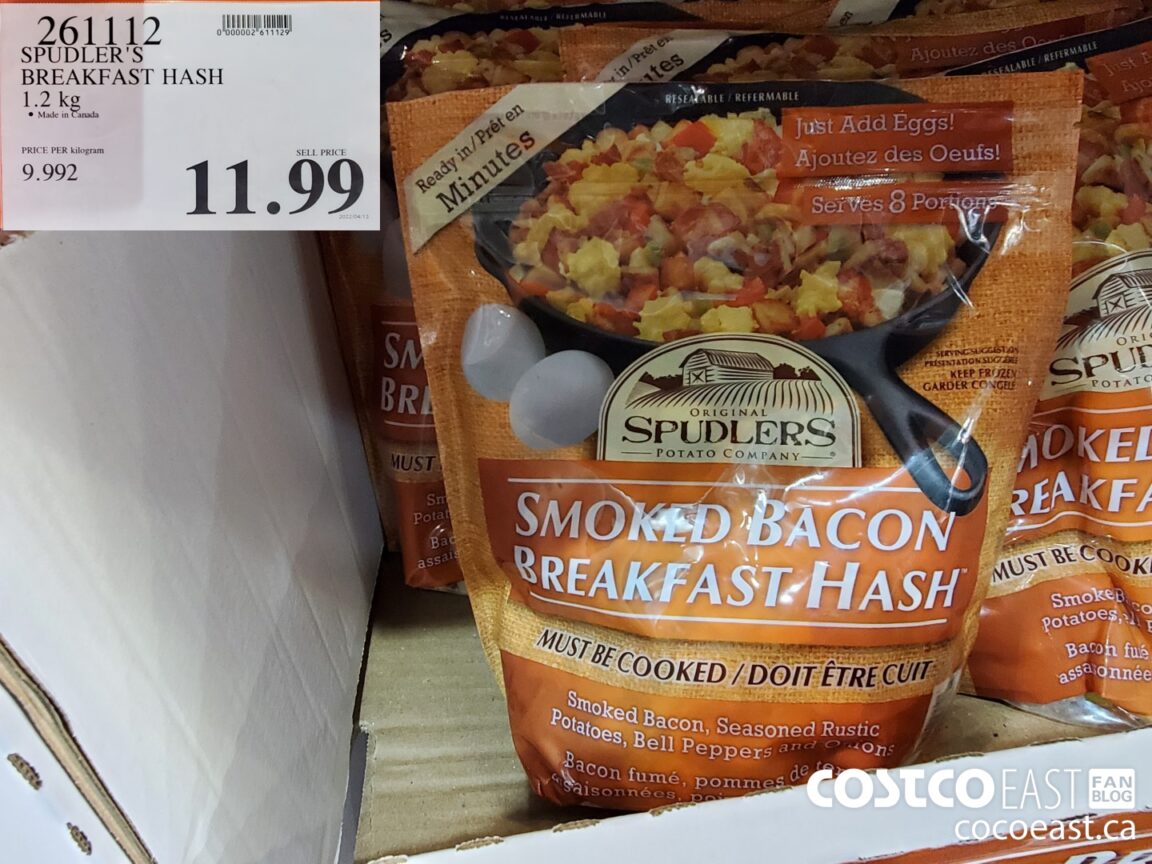 261112 SPUDLER S BREAKFAST HASH 1 2 kg 11 99 Costco East Fan Blog