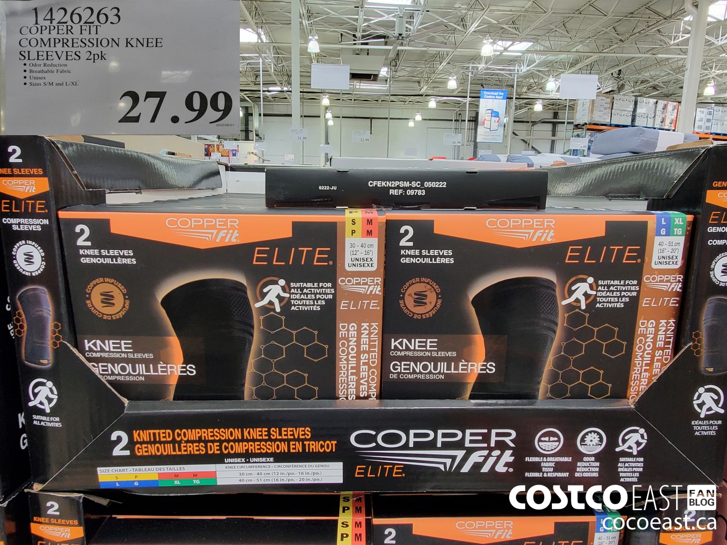1426263 COPPER FIT COMPRESSION KNEE SLEEVES 2pk 27 99 - Costco East Fan Blog