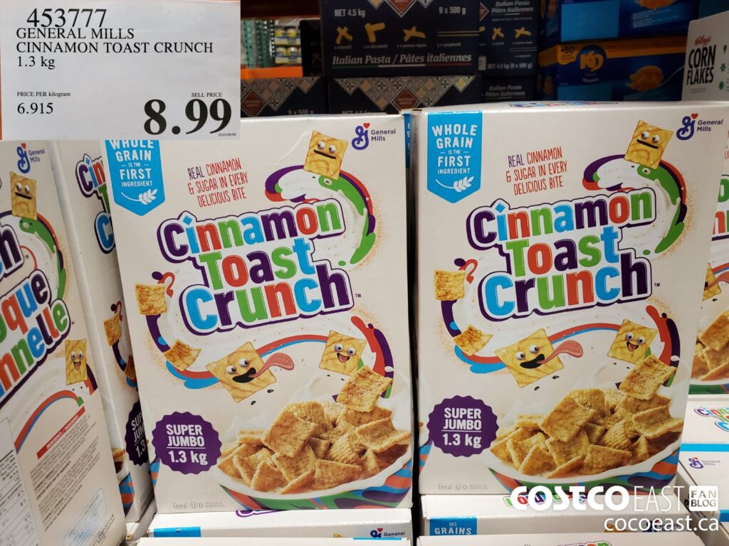 453777 GENERAL MILLS CINNAMON TOAST CRUNCH 1 3 kg 8 99 - Costco East ...