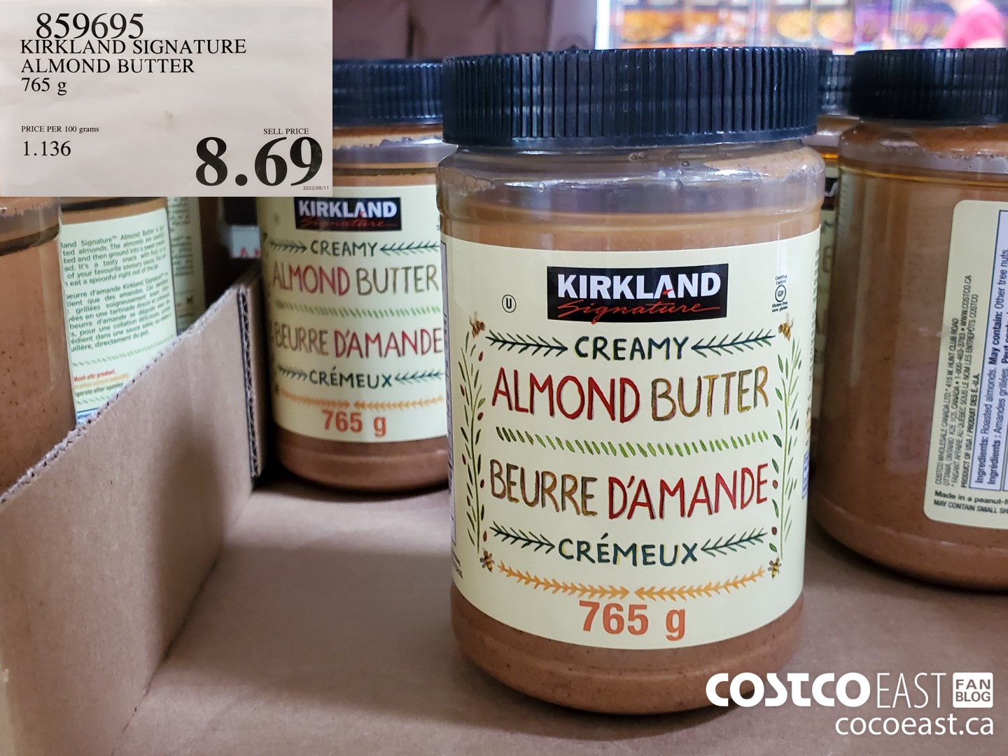 Kirkland Signature Creamy Almond Butter, 765 g