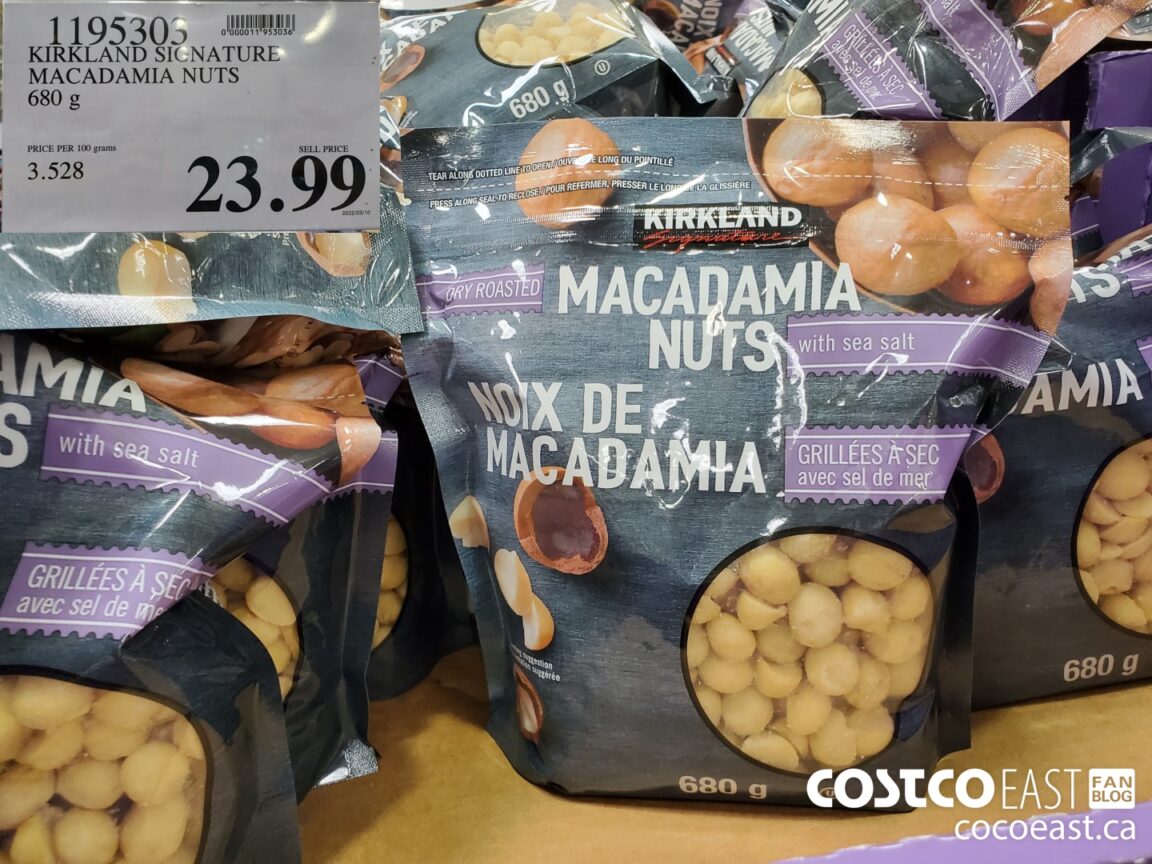 1195303 KIRKLAND SIGNATURE MACADAMIA NUTS 680 G 23 99 Costco East Fan