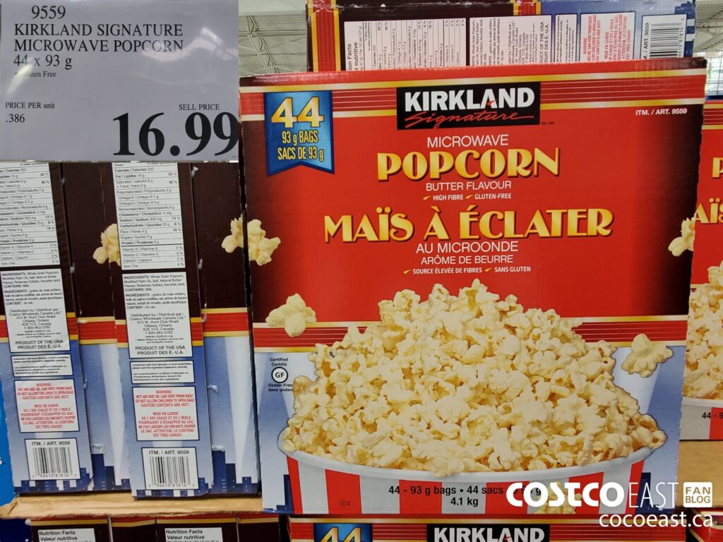 9559 KIRKLAND SIGNATURE MICROWAVE POPCORN 44 x 93 G 16 99 Costco East