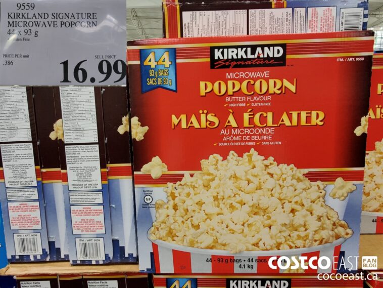 9559 KIRKLAND SIGNATURE MICROWAVE POPCORN 44 x 93 G 16 99 Costco East