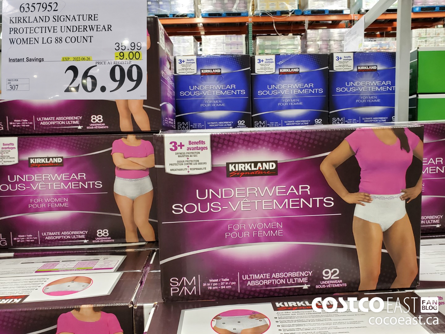 Kirkland Signature Women's Protective Underwear Small/Medium 92-pack -  Deliver-Grocery Online (DG), 9354-2793 Québec Inc.