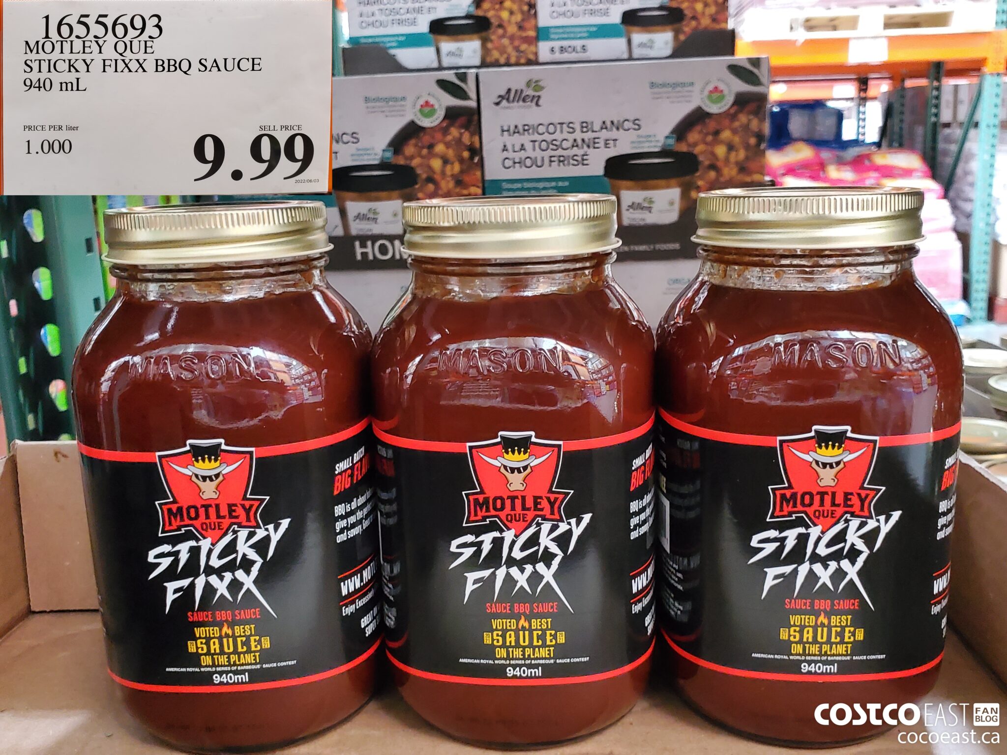 1655693 MOTLEY QUE STICKY FIXX BBQ SAUCE 940 mL 9 99 Costco East Fan Blog