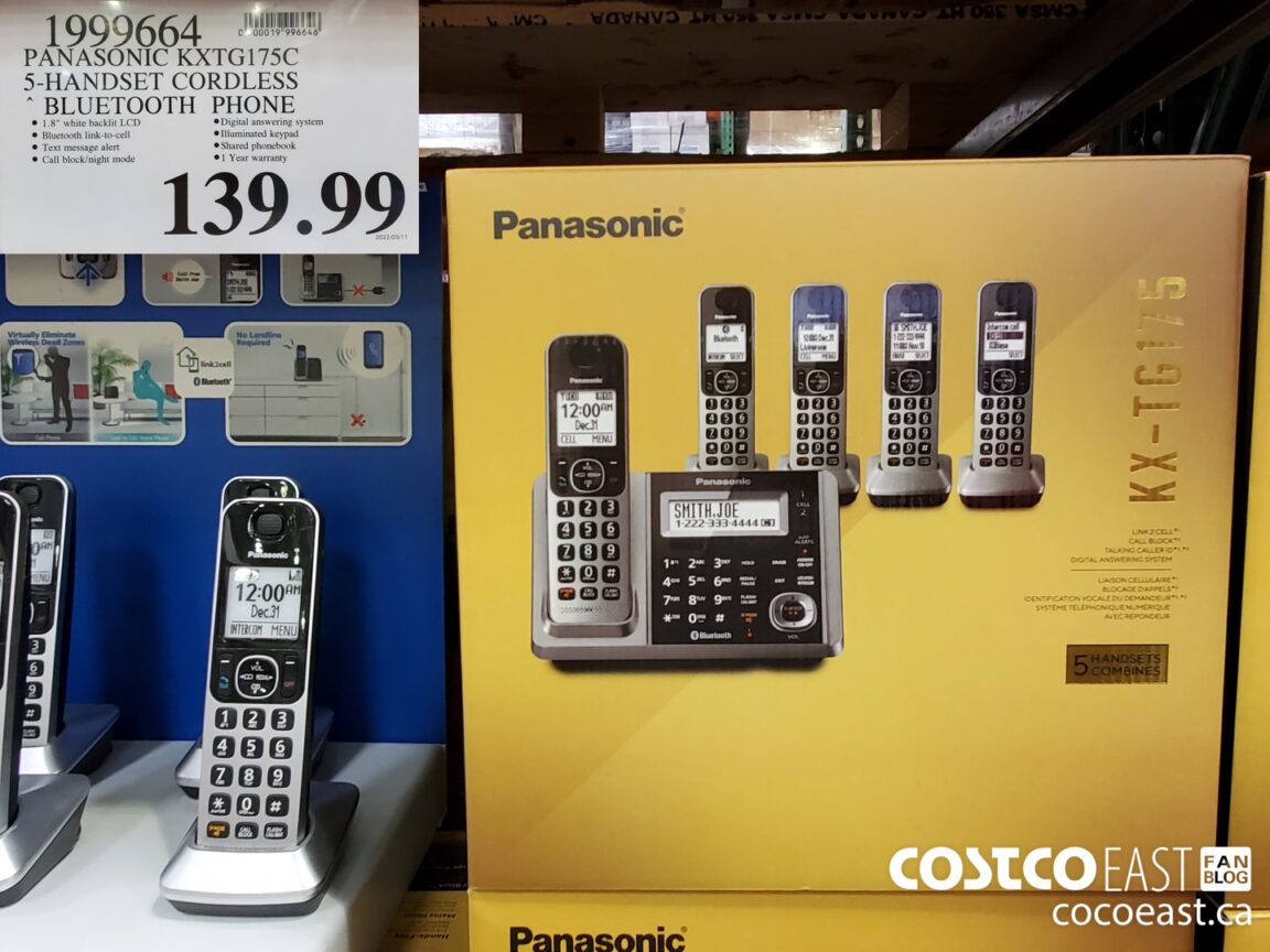 1999664 PANASONIC KXTG175C 5 HANDSET CORDLESS BLUETOOTH PHONE 139 99
