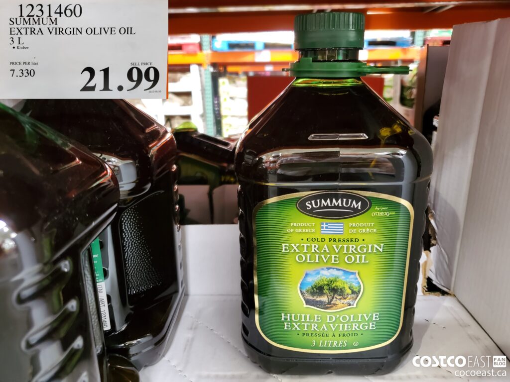 1231460 SUMMUM EXTRA VIRGIN OLIVE OIL 3 L 21 99 Costco East Fan Blog
