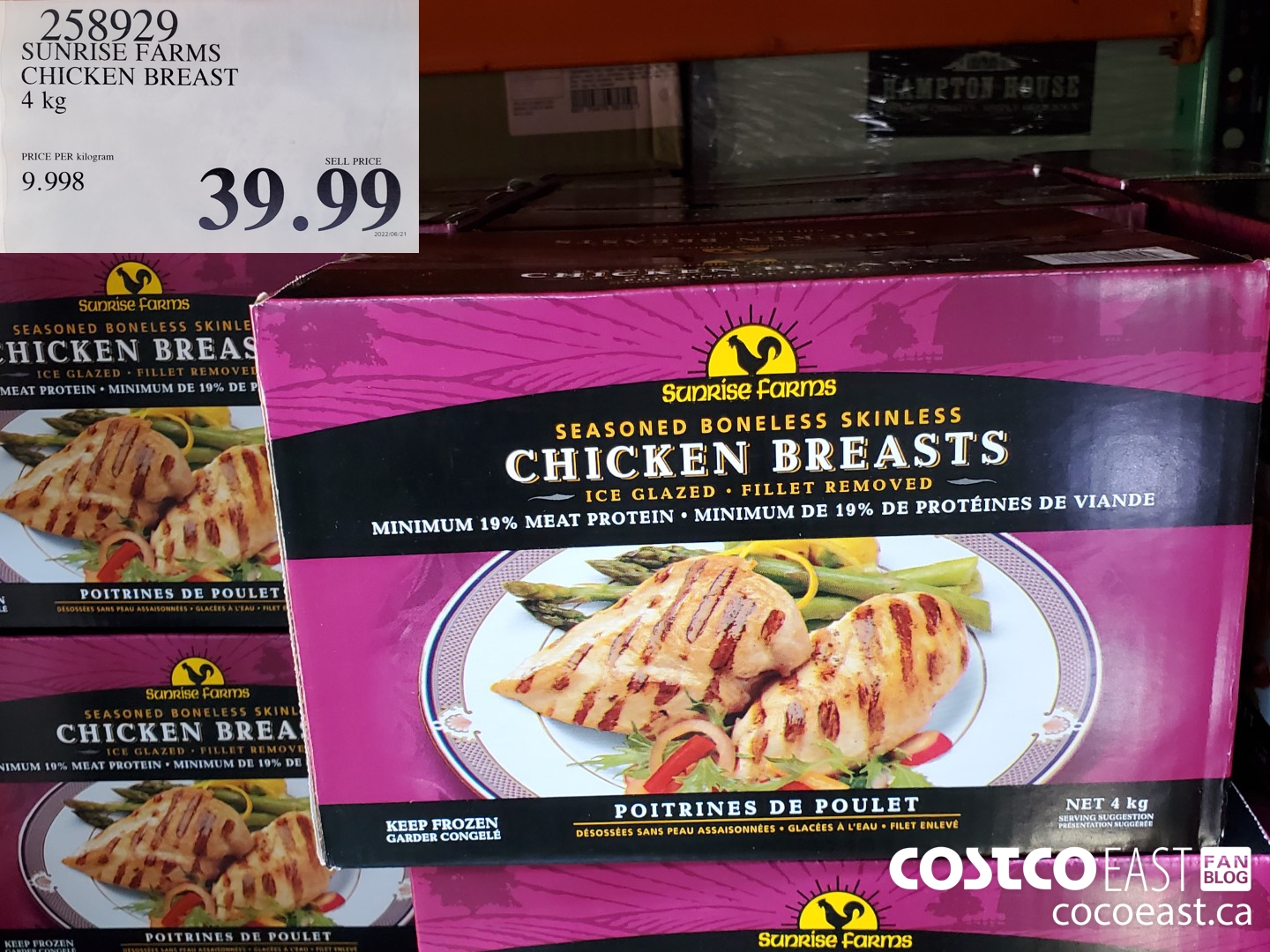 258929 SUNRISE FARMS CHICKEN BREAST 4 kg 39 99 - Costco East Fan Blog