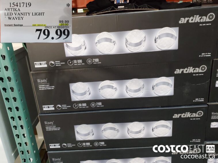 1541719 ARTIKA LED VANITY LIGHT WAVEY 20 00 INSTANT SAVINGS EXPIRES ON 2022 07 18 79 99 Costco