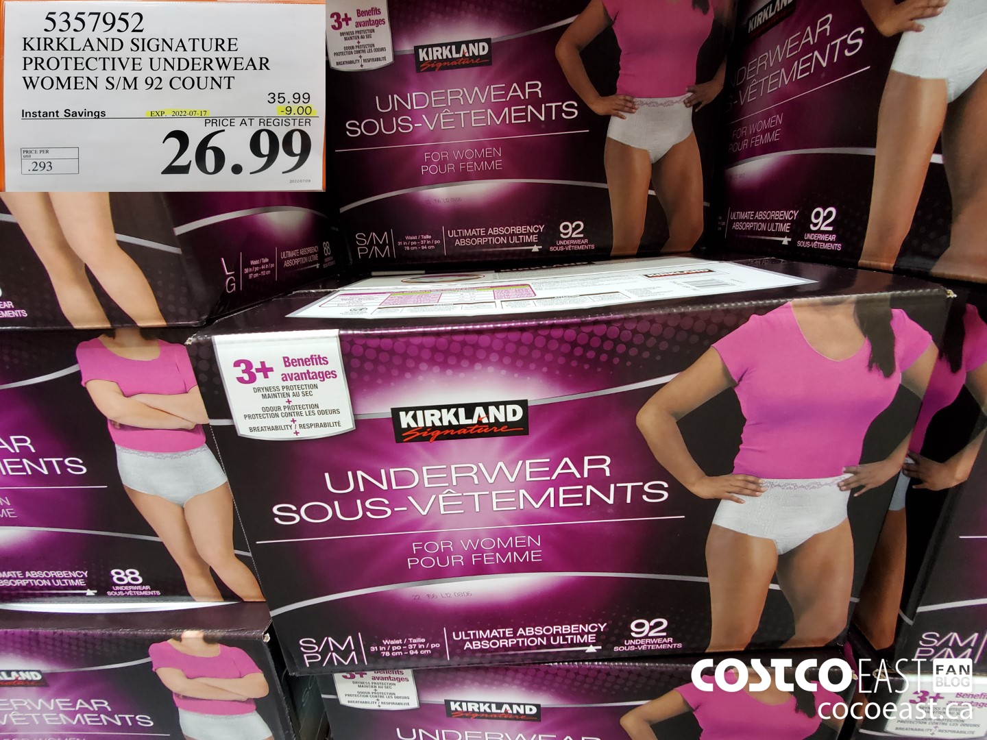  Kirkland Signature protective underwear for women,  Small/Medium, 84 Count : Health & Household