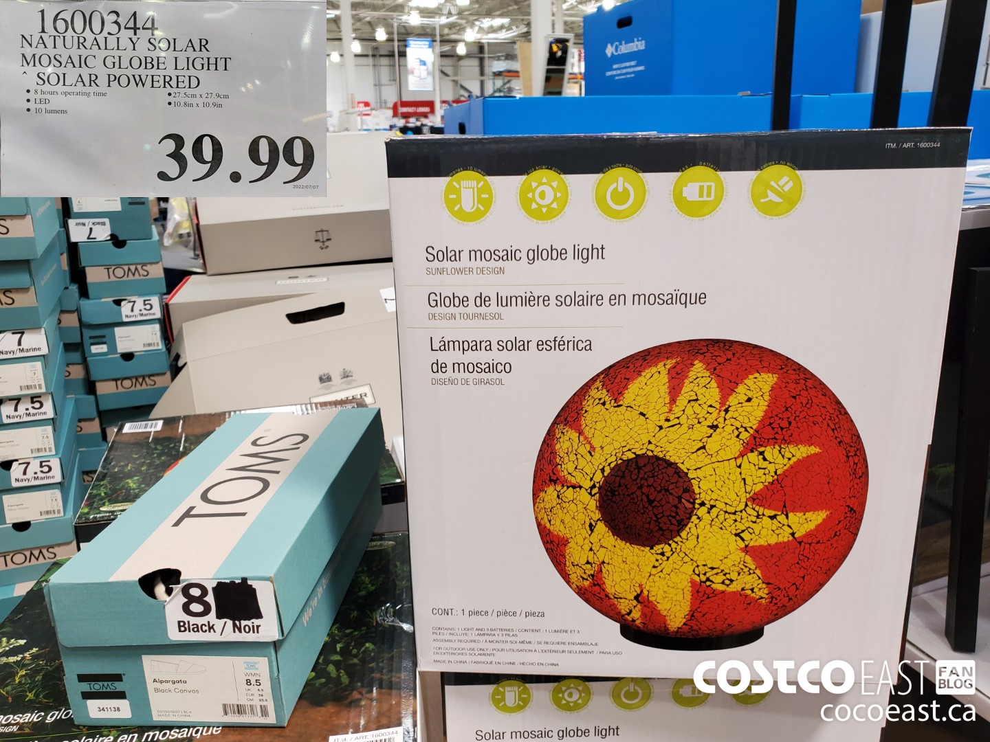 solar mosaic globe light costco