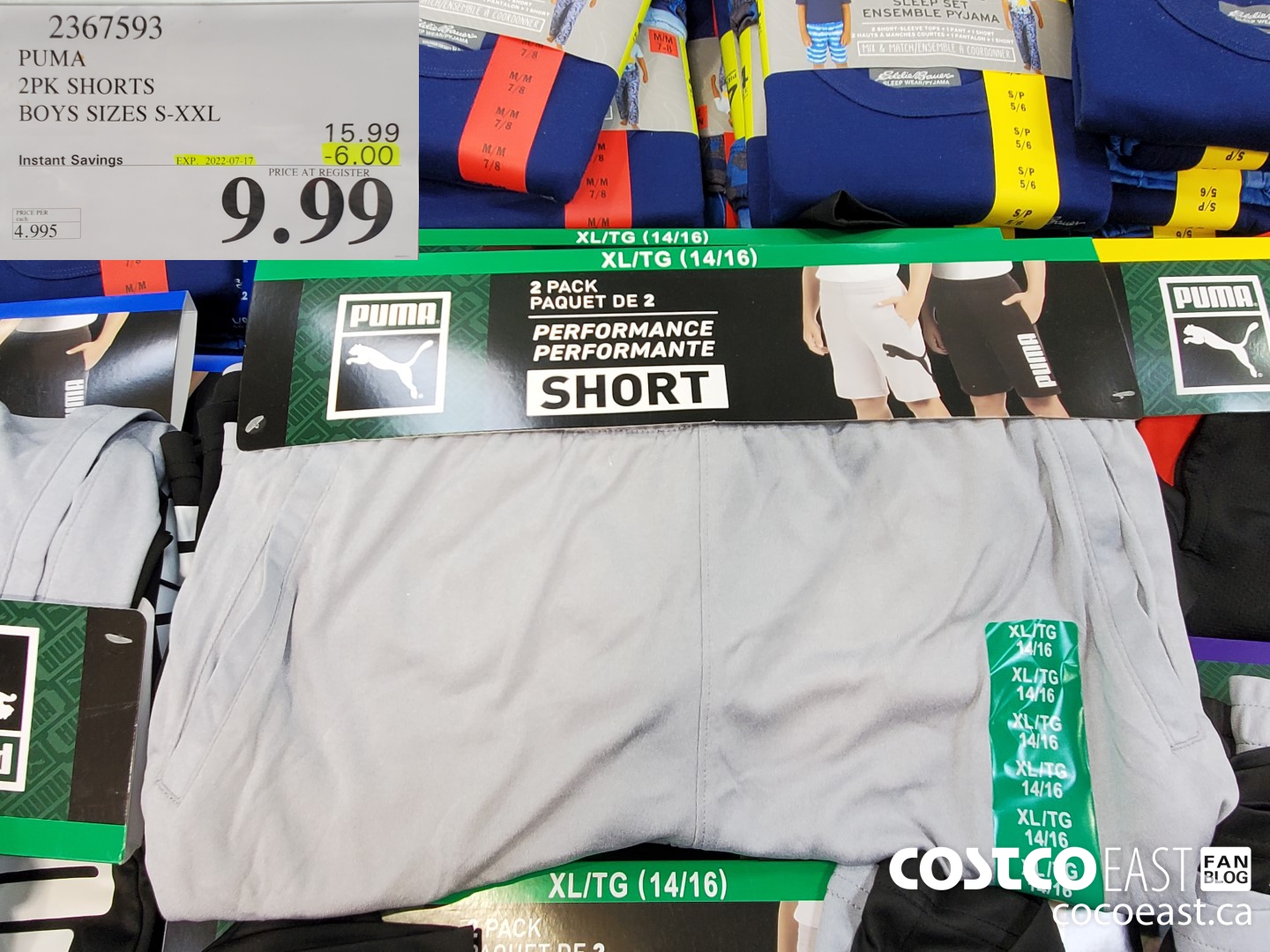 2367593 PUMA 2PK SHORTS BOYS SIZES S XXL 6 00 INSTANT SAVINGS EXPIRES ON 2022 07 17 9 99 Costco East Fan Blog