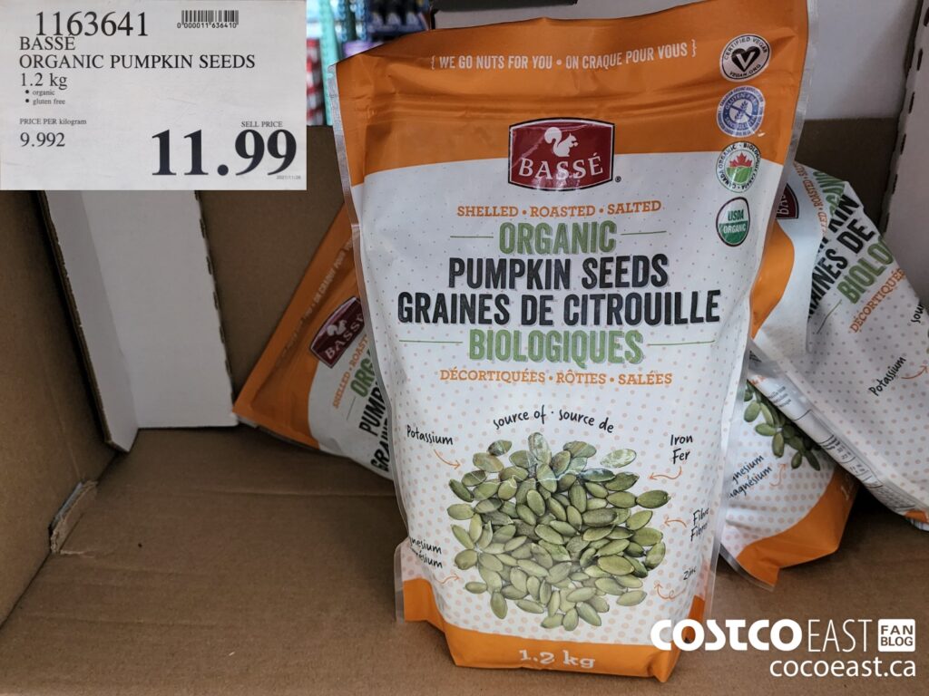 1163641 BASSE ORGANIC PUMPKIN SEEDS 1 2 KG 11 99 - Costco East Fan Blog