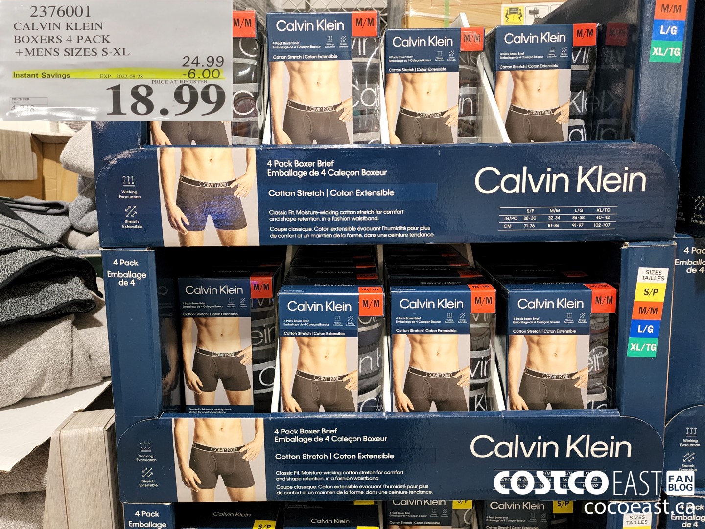 2376001 CALVIN KLEIN BOXERS 4 PACK MENS SIZES S XL 6 00 INSTANT SAVINGS  EXPIRES ON 2022 08 28 18 99 - Costco East Fan Blog