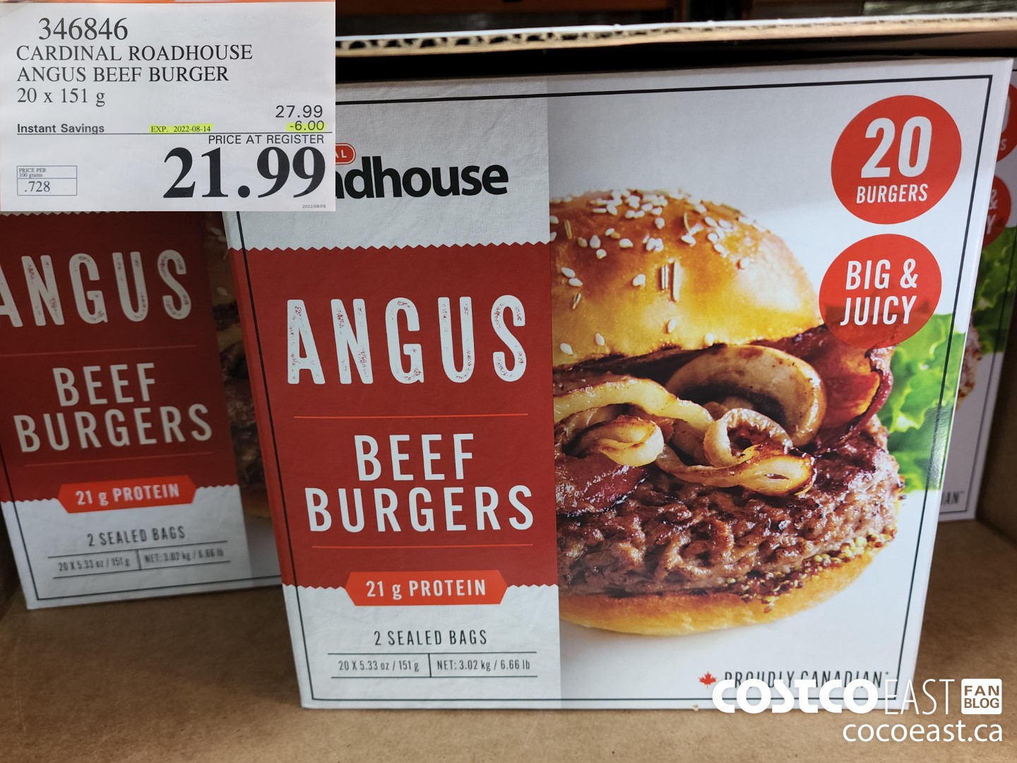 346846 CARDINAL ROADHOUSE ANGUS BEEF BURGER 20 X 151 G 6 00 INSTANT