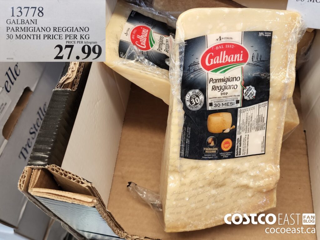 13778 GALBANI PARMIGIANO REGGIANO 30 MONTH PRICE PER KG 27 99 Costco