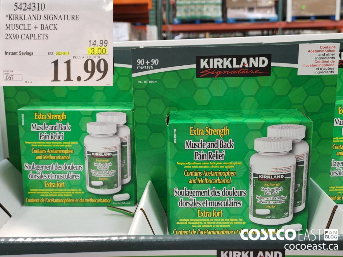 5424310 KIRKLAND SIGNATURE MUSCLE BACK PAIN