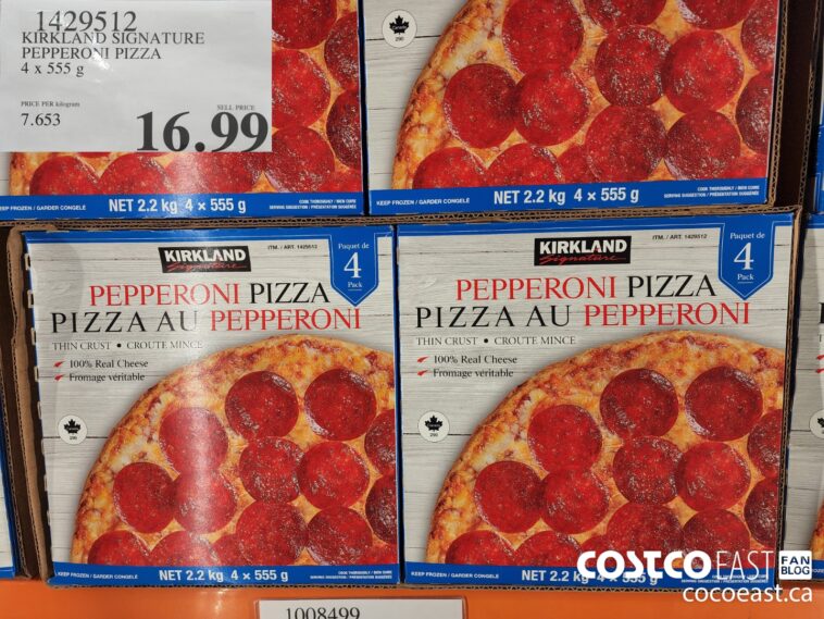 1429512 KIRKLAND SIGNATURE PEPPERONI PIZZA 4x 555 g 16 99 - Costco East ...